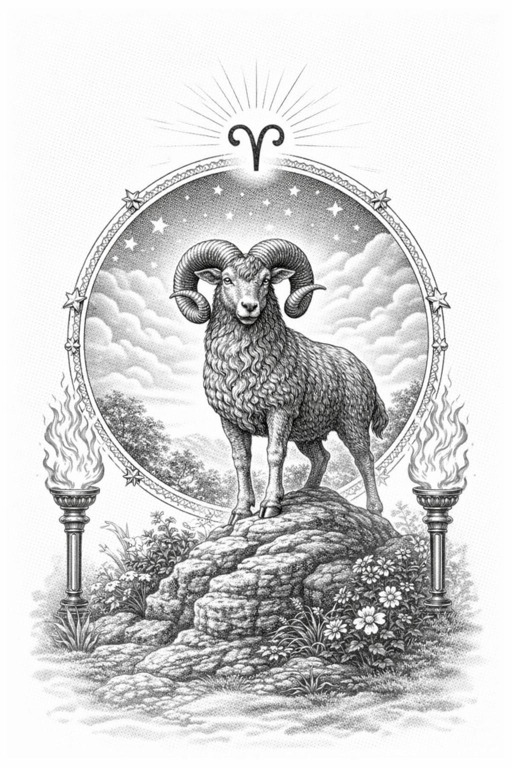 Widder zodiac sign illustration